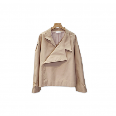 MIU MIU IRREGULAR COLLAR TRENCH COAT
